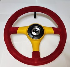 Rotes 35 Wildledersportlenkrad passt fürAudi,BMW,Honda,OPEL,VWusw. Gutachten,RAR