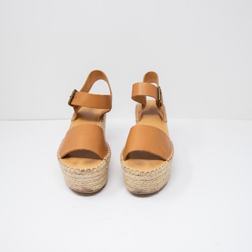 Scarpe sandali Soludos Minorca plateau juta tessuto espadrillas zeppa tacco marrone 7 - Foto 2 di 4