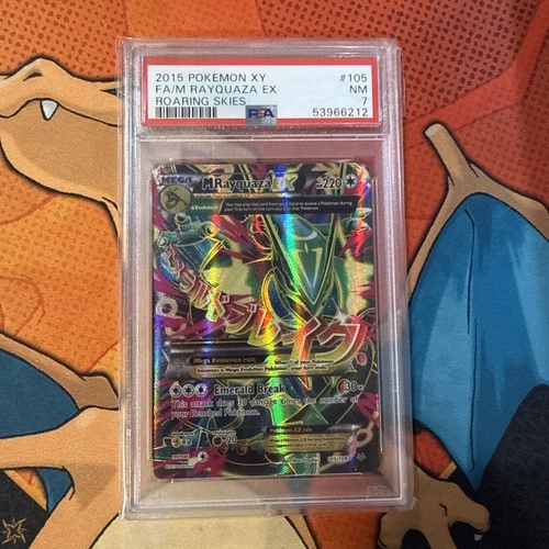 2015 Pokemon XY Roaring Skies Full Art M Rayquaza EX #105 PSA 7