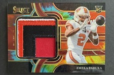 2025 Panini Select #JRSW-EEA Emeka Egbuka Jumbo Rookie Swatch Tie-Dye Prizm #/25