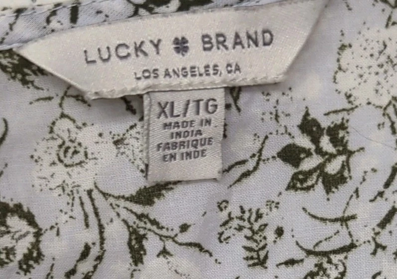 Vestido Midi Lucky Brand Floral Boho Crochet Encaje Volantes Dobladillo Talla Para Mujer’s XL TG Foto 2 de 4