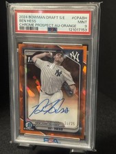 2024 Bowman Chrome Draft Sapphire Chrome Prospect Auto Ben Hess Orange /25 