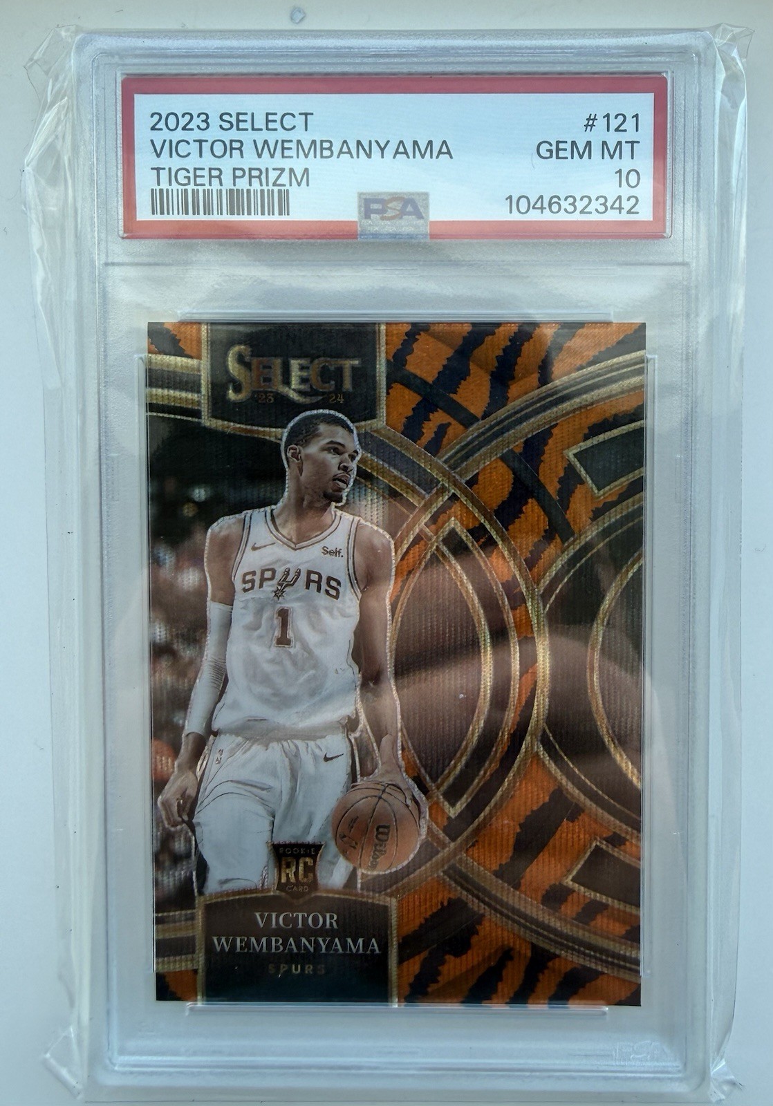 2023 Panini Select - Victor Wembanyama #121 Tiger Prizm (RC) - PSA 10