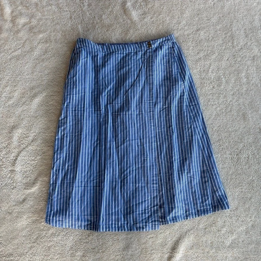 Pact Women's Blue Canopy Linen Wrap Skirt Women's XXL Organic Cotton