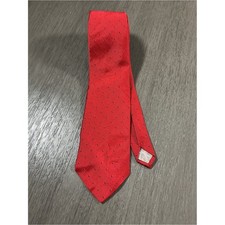 VTG Christian Dior Red Silk Microdot 3" Tie Width Made in USA