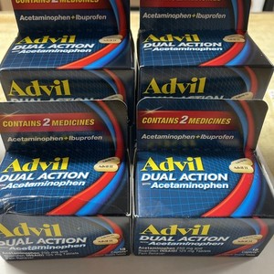 ADVIL Dual Action 6 Boxes 18  Caplets Each.