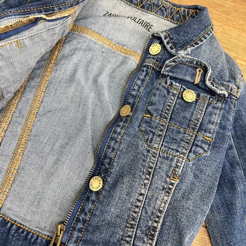 Zadig & Voltaire Jacket Kids Sz 6-114 Blue Denim - Picture 6 of 8