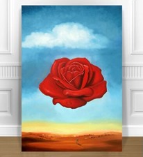 SALVADOR DALI ROSE CANVAS PRINT 24x18" SURREAL ART