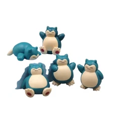(Set of 5)New Mini Figures Snorlax Mascot Toy Landscape Cake Decoration Pokemons