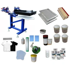 Floor Type 3Color 1 Station Printer Silk Screen Printing Kit With Dryer Material