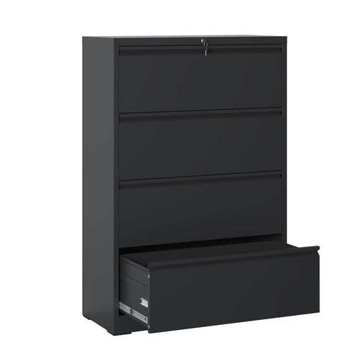 Lateral File Cabinet 4Drawer Locking Metal File Cabinet for Legal/Letter/A4 Size - Picture 10 of 14