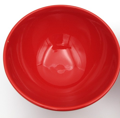 VTG Waechtersbach Set of 4 Footed Cereal Soup Bowl Germany Cherry Red 5.75" READ - Picture 4 of 6