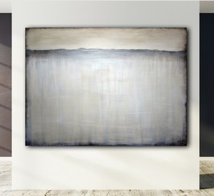 Original-Abstract-Painting-36x48-XLarge-Canvas-Art-Gray-Blue-Abstract-Modern-Art