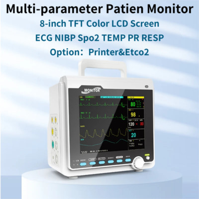 Portable Patient Monitor Human/VET 8'' Vital Sign Monitor (Printer&Etco2 Option)