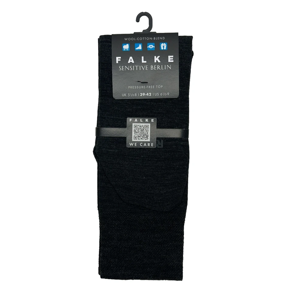 Calcetines FALKE Para Hombres Sensitive Berlin Mezcla de Lana Virgen y Algodón Gris EE. UU. Talla 6.5-9 Foto 2 de 4
