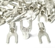 100 Spade Fork Terminal Connector Non-Insulated Uninsulated 14-12g AWG Gauge 8