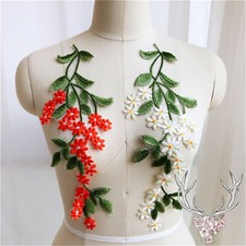 Sale Leaves Women Gown Motif Embroidery Floral Bridal Dress DIY Lace Applique