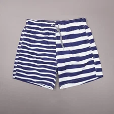 Boardies Apparel Double Stripe 6" Swim Trunk Lined Classic Mens Large Navy Blue