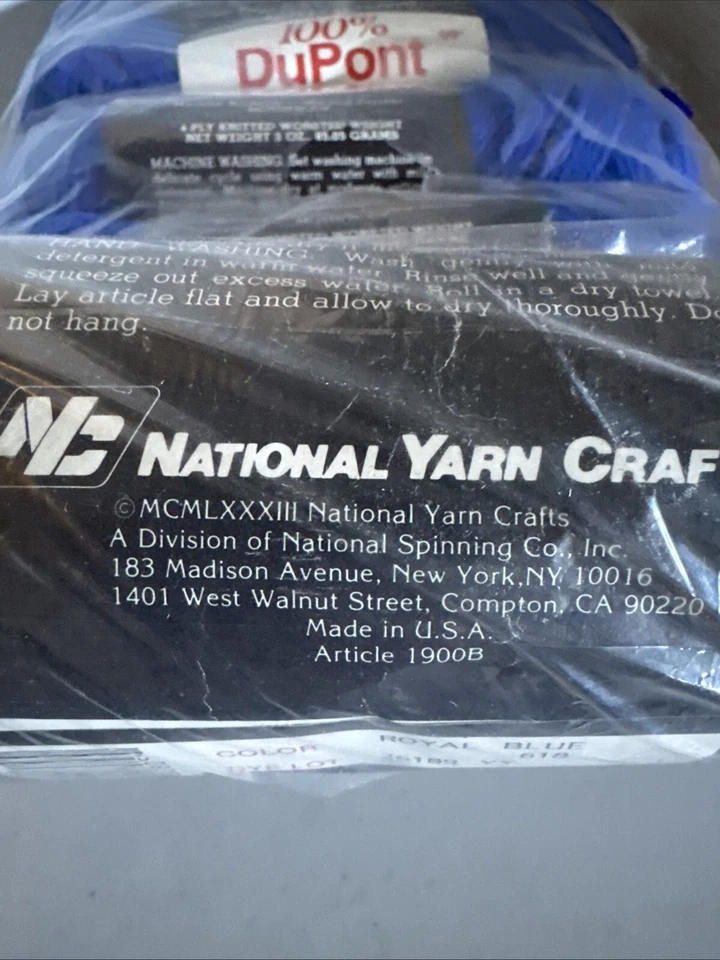Spundola Royal Blue #618 Medium Weight #4 Yarn 85g 3oz Skeins Vintage- 6 Packs - Image 4 of 4