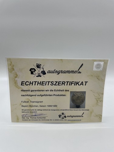 FC Bayern Fußball Teamsigniert 1988/1989 Unterschrift Autogramm Italia Ball - Picture 5 of 9