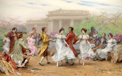 Europe Romance Waltz Oil painting Giclee Art Printed on canvas L2700