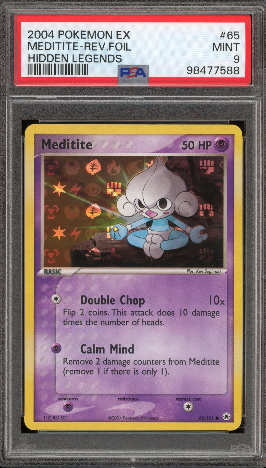 Pokemon Meditite EX Hidden Legends Reverse Holo #65 PSA 9 Mint