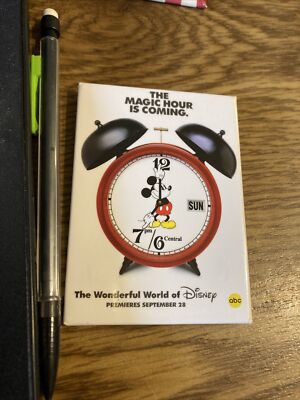 Vintage Pinback 2.5''x3.5'' The Magic Hour is coming wonderful world of Disney ABC