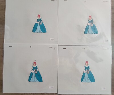 Magical Princess Minky Momo As Cinderella Anime Production Cel & Key Lot of 4 