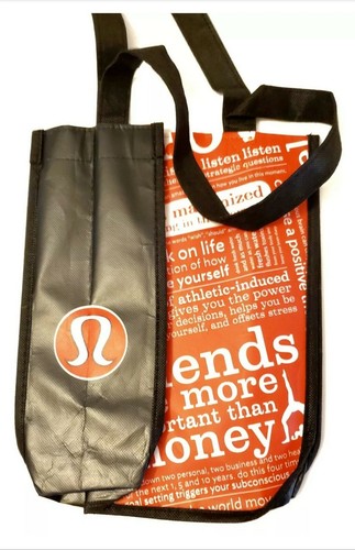 LULULEMON 20 Year Manifesto Red Reusable Shopping Gym Lunch Bag Small - Picture 3 of 3