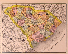 1887 Map  SOUTH CAROLINA by Rand McNally  SMALL-5x6 - 08