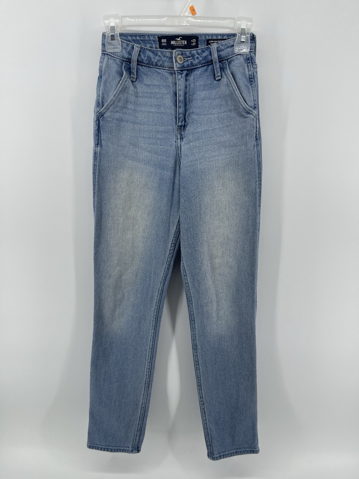 Hollister Ultra High Rise Mom Jeans Womens Size 00 R W23 L27 Blue Denim FastShip