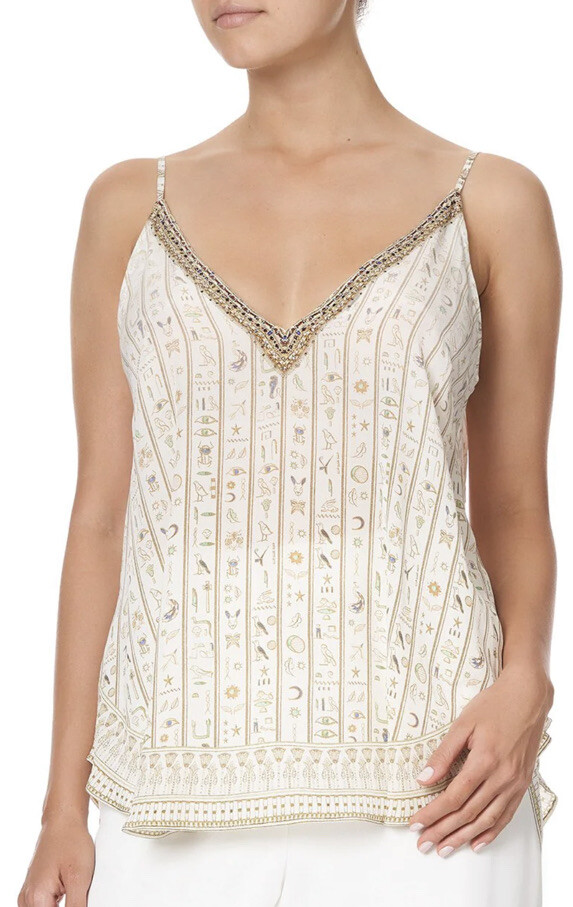 CAMILLA "THE QUEENS CHAMBER" WHITE SILK EGYPTIAN HEIR… Gem