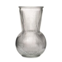 2X Glasvase Mit Rillen Vase Klar Ø11Cm H17,5Cm Dekovase Deko Tischdeko