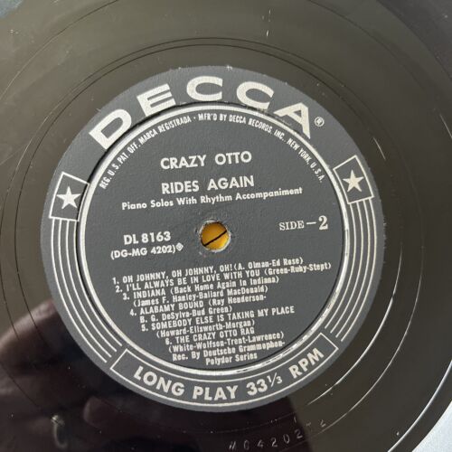 CRAZY OTTO RIDES AGAIN VINYL LP RECORD ALBUM – DECCA RECORDS DL 8163 VG+ - 第 11/11 張圖片