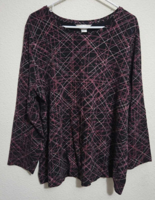 CJ Banks Women's 2X Long-Sleeve Shirt Multicolor