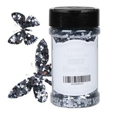 Silver Grey Chunky Glitter 4 OZ Glitter for Resin Crafts Arts Nail Art Cosmet...