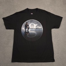 Garth Brooks World Tour 2014-15 T Shirt Mens Large Black Concert Tour Tee