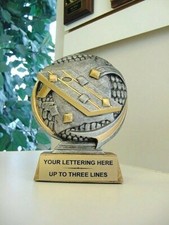 CORNHOLE TROPHY CORN HOLE RESIN SCULPTURE AWARD MMX516 FREE LETTERING 