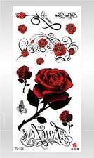 tattoo body art rose flower writing words temporary tattoo
