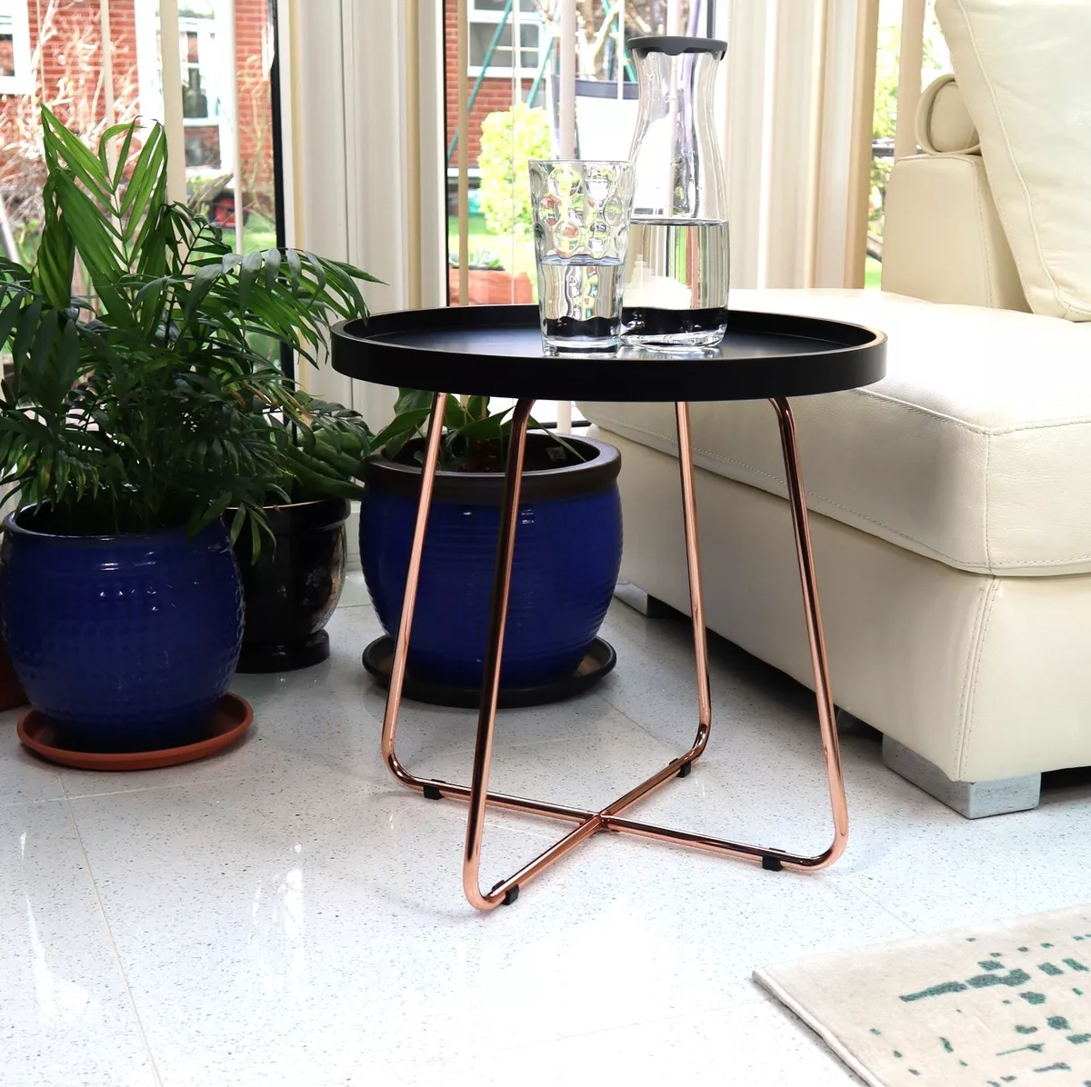 Copper and 2024 black side table