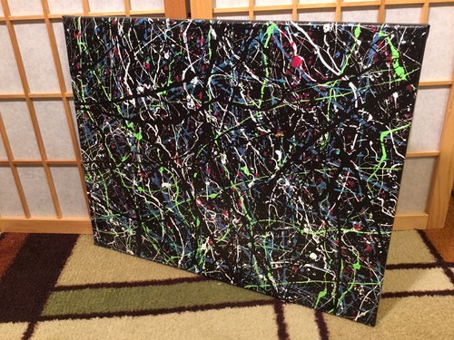 Jackson Pollock Style Painting 16" x 20", No. 199. Signed by Artist COA Issued - Picture 9 of 15