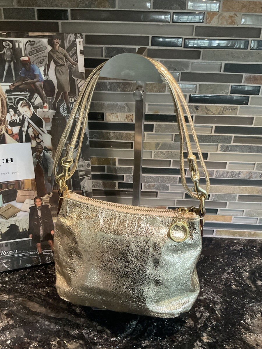 Coach Poppy Limited Edition Metallic Gold Leather Bag RARE