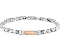 Armband Herren Morellato Stahl Platte Zentrale Rosen Gold SALS28 + Gravur