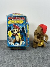 Vintage Alps Japan The Musical Chimp With Original Box Mechanical Wind Up Toy