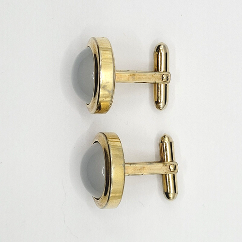 La Mode Round Gold Tone Red White Blue Lucite Insert Changeable Vtg Cufflinks - Picture 5 of 13