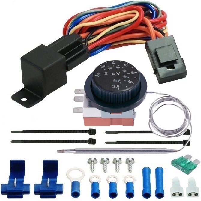 American Volt 16" 180W Electric Cooling Fan Kit – Adjustable Temp Controller – Universal