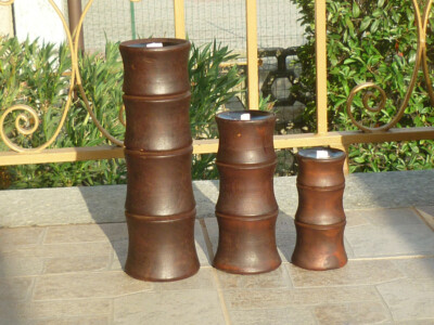 PORTACANDELE ETNICO BAMBOO naturale fatto a mano handmade artigianale legno  BALI | eBay