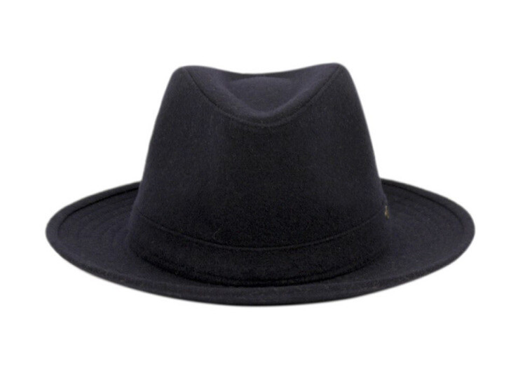 Wool Fedora Hat with Fabric Band for Winter Casual Party Wear-image
