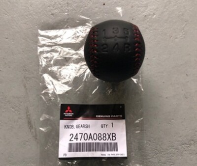 Mitsubishi Evolution  Final Edition Shift Knob Red Stitch 2470A088XB OEM Genuine
