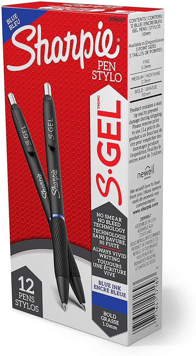 Sharpie S Gel Gel Pens Bold Point 1.0Mm Blue Ink Gel Pen 12 Count